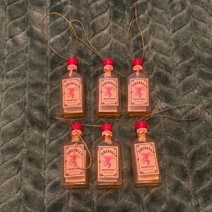 FIREBALL Whiskey Set Of 6 Plastic Ornaments Gold Loop Hangers